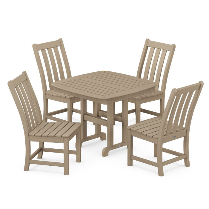 Polywood Vineyard 5-Piece Side Chair Dining Set in Vintage Finish PWS659-1-V