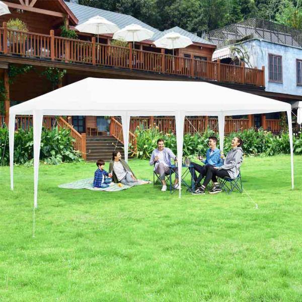 Costway 20 ft. x 10 ft. Heavy-Duty Canopy Party Wedding Tent Gazebo Cater Event with 6 Side Walls Carry Bag GHM0119WH