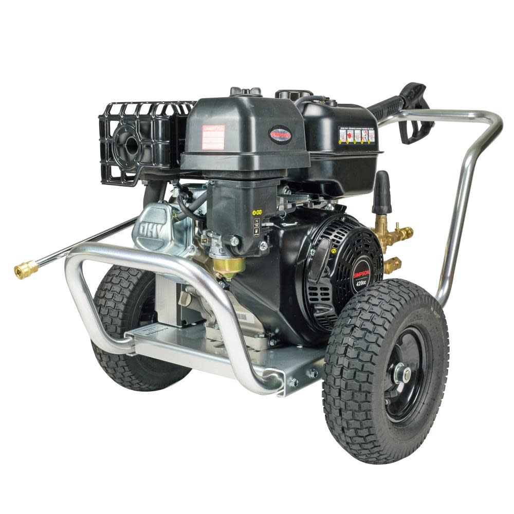 Aluminum Water Blaster 4400 PSI at 4.0 GPM SIMPSON 420 with AAA Triplex Plunger Pump Cold Water Professional Belt Drive Gas Pressure Washer (49-State) ;