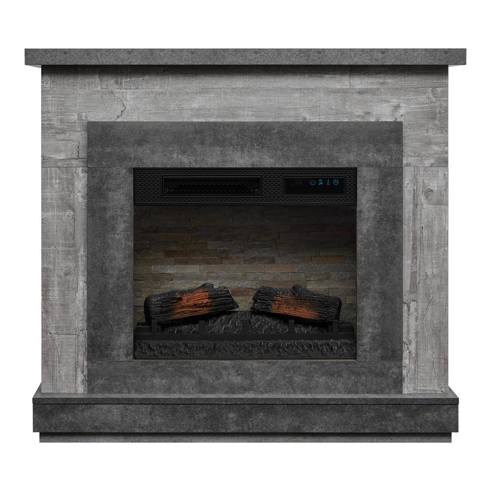 StyleWell Wildercliff 45 in. W Electric Fireplace Wall Mantel in Driftwood 148998