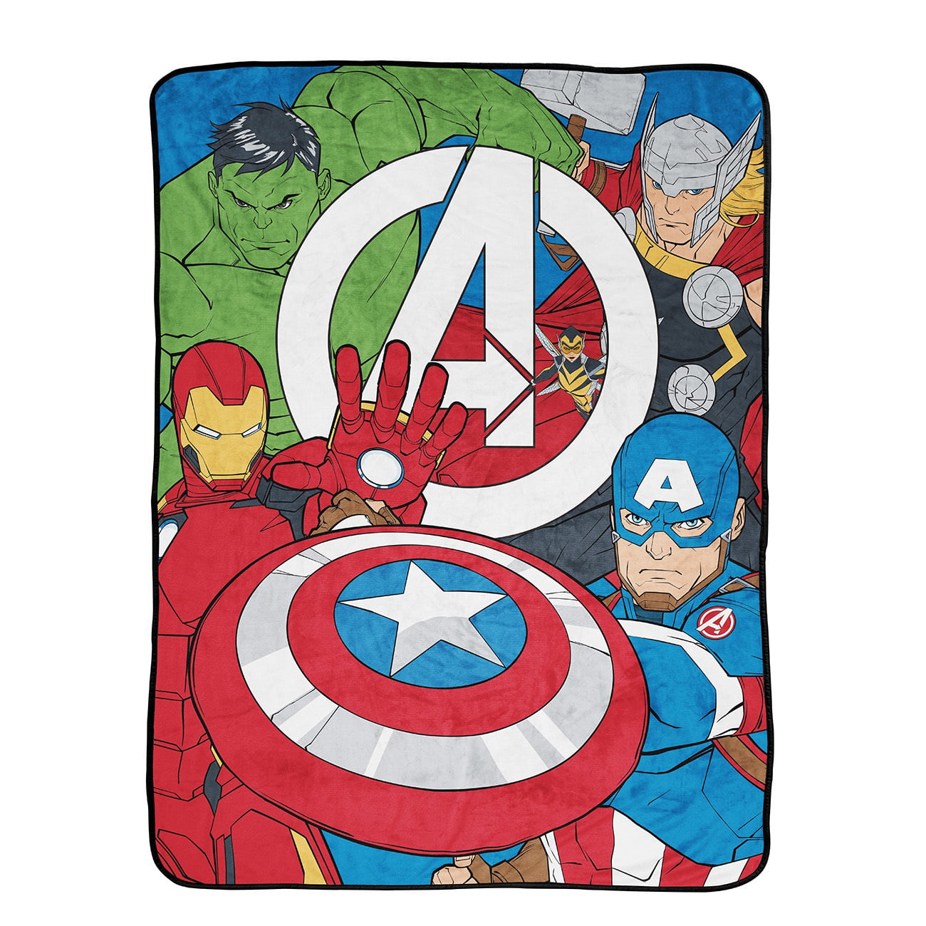 Avengers Members Only Captain America Kids Throw， 46 x 60， Microfiber， Red， Marvel