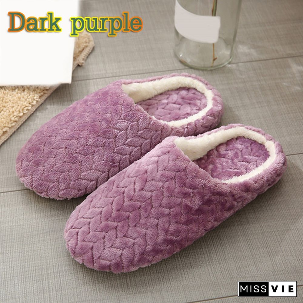 New Jacquard Japanese Style Soft Bottom Mute Suede Slippers Non-Slip Wooden Floor Indoor Cotton Slippers