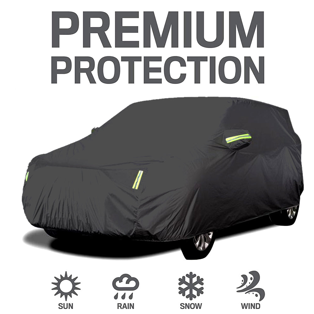 Car Cover Full Covers with Reflective Strip Sunscreen Protection DustproofandWaterproof Cover Scratch-Resistant for 4X4SUV Business Car