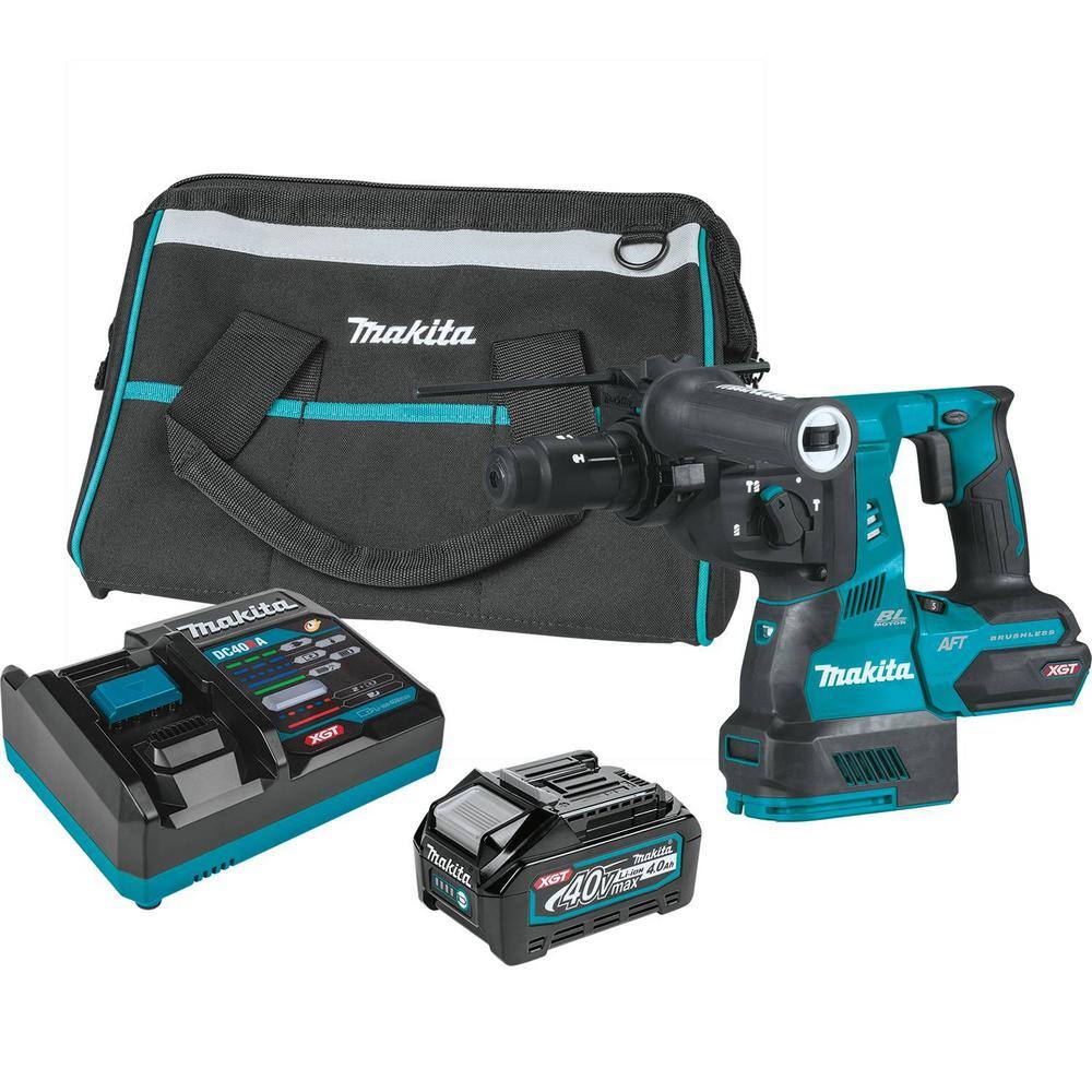 Makita 40V Max XGT Brushless Cordless 1-18 in. Rotary Hammer Kit with Interchangeable Chuck AWS Capable (4.0Ah) GRH02M1