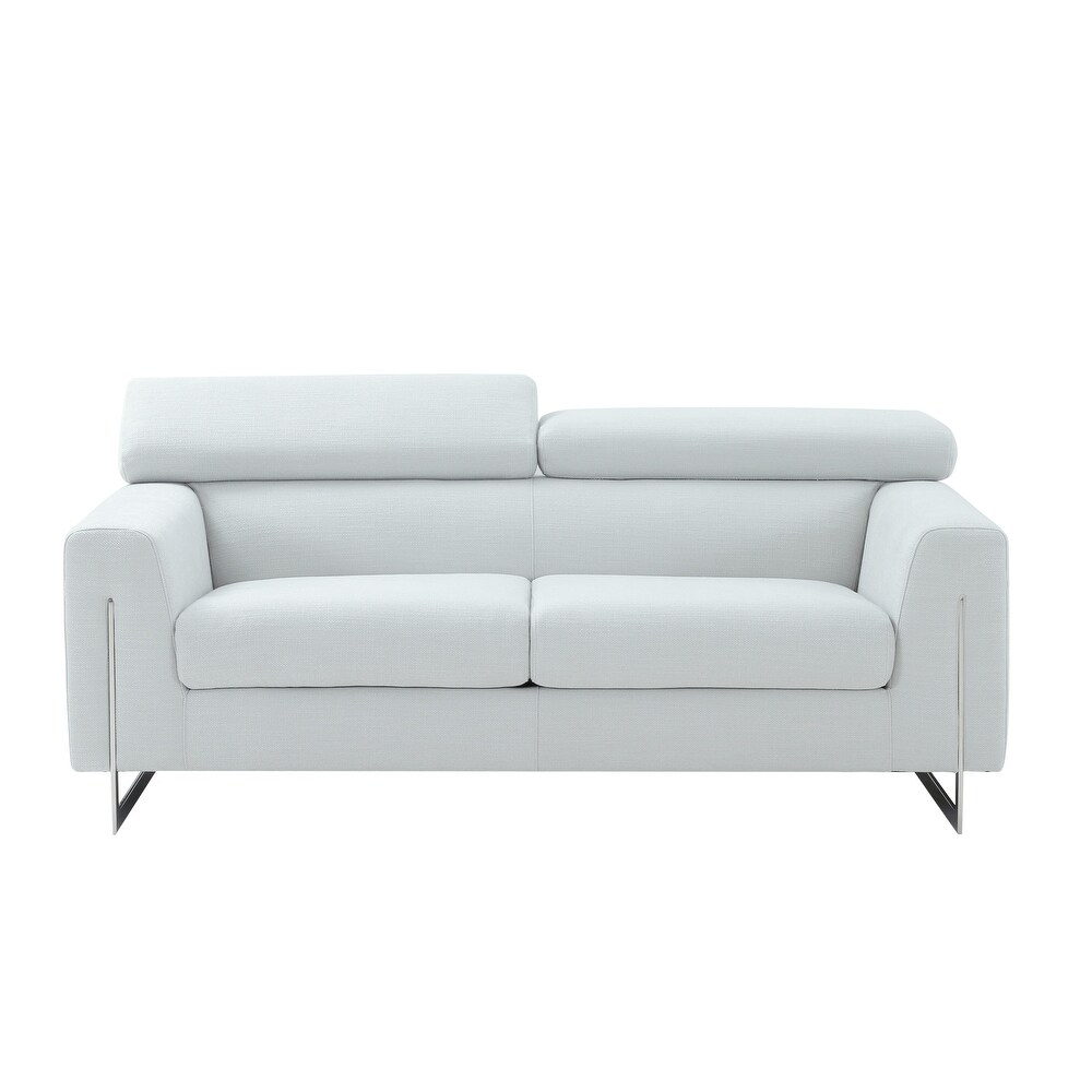 Pasargad Home Serena Upholstered Sofa with Adjustable Headrests