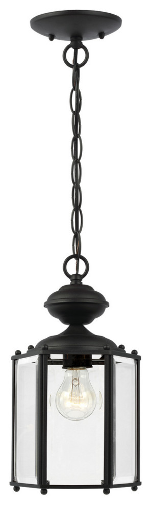 Classico One Light Outdoor Semi Flush Convertible Pendant in Black   Traditional   Outdoor Flush mount Ceiling Lighting   by LAMPS EXPO  Houzz