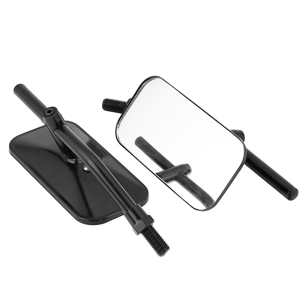 1 Pair Of Rectangle Motorcycle Side Mirror Rear View Mirror For Motorcycle Black