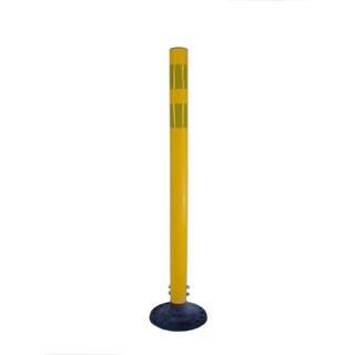 Three D Traffic Works 36 in. Yellow Round Delineator Post and Base with High-Intensity Band 521052Y