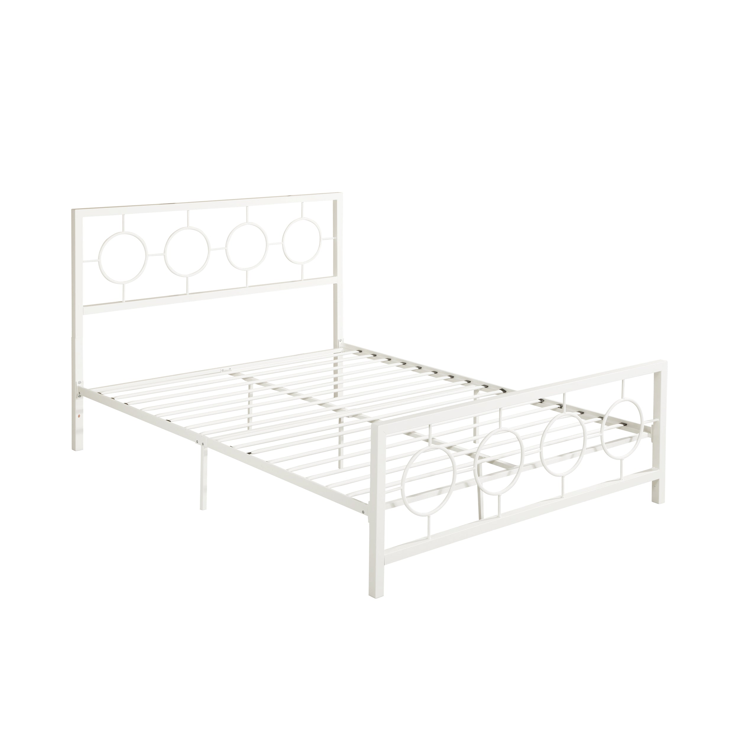 Doris Queen-Size Geometric Platform Bed Frame, Iron, Modern,  Low-Profile