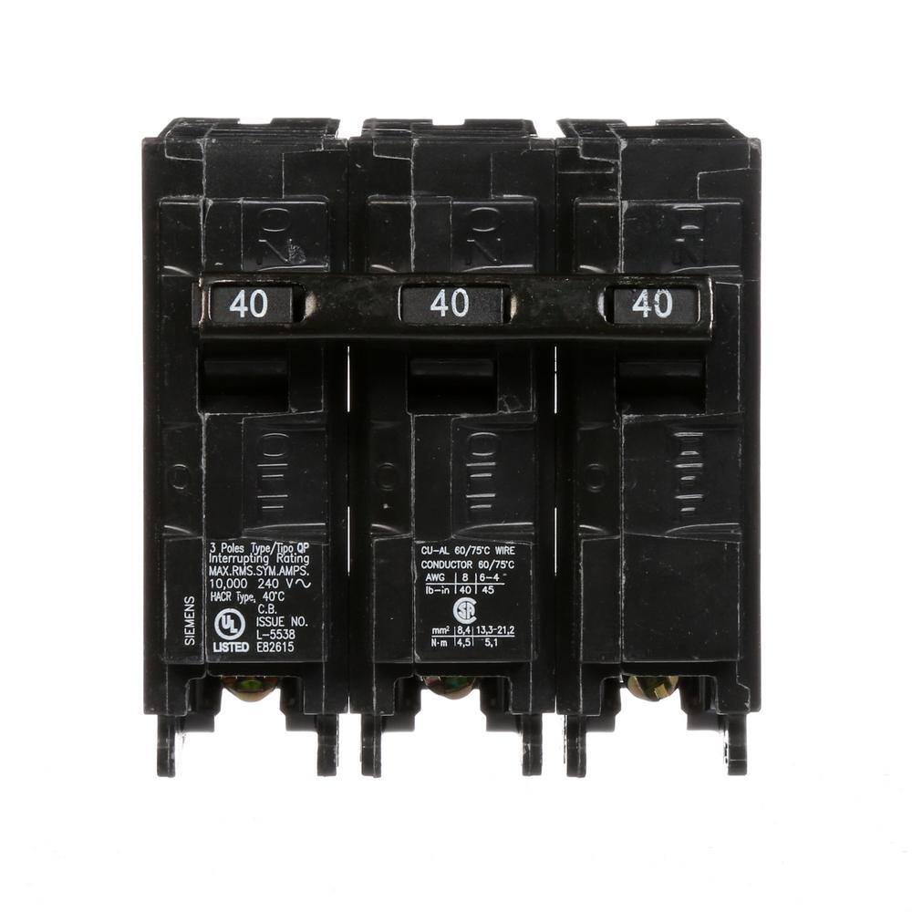 Siemens 40 Amp Three-Pole Type QP Circuit Breaker Q340