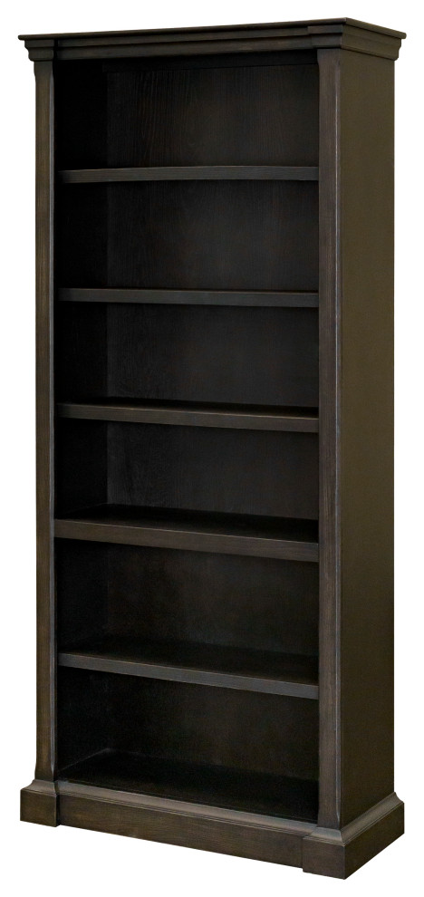 Traditional Wood Open Bookcase Office Shelving Fully Assembled Dark Brown   Transitional   Bookcases   by Martin Furniture  Houzz