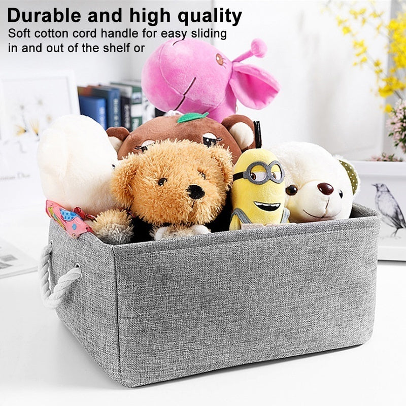 3 Size Storage Bin Basket Box Linen Fabric Organizer Drawer Container Household for Toy Clothes Sundries Storage