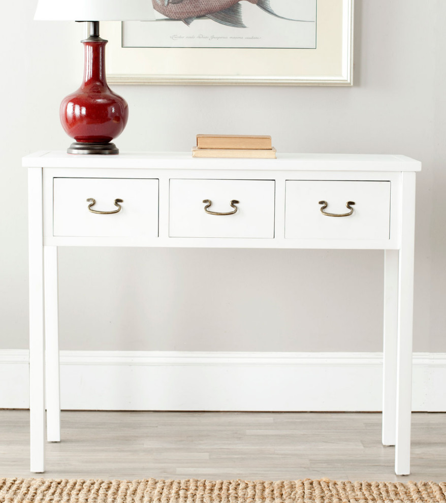 Lou Console With Storage Drawers White   Transitional   Console Tables   by V.S.D Furniture  Houzz