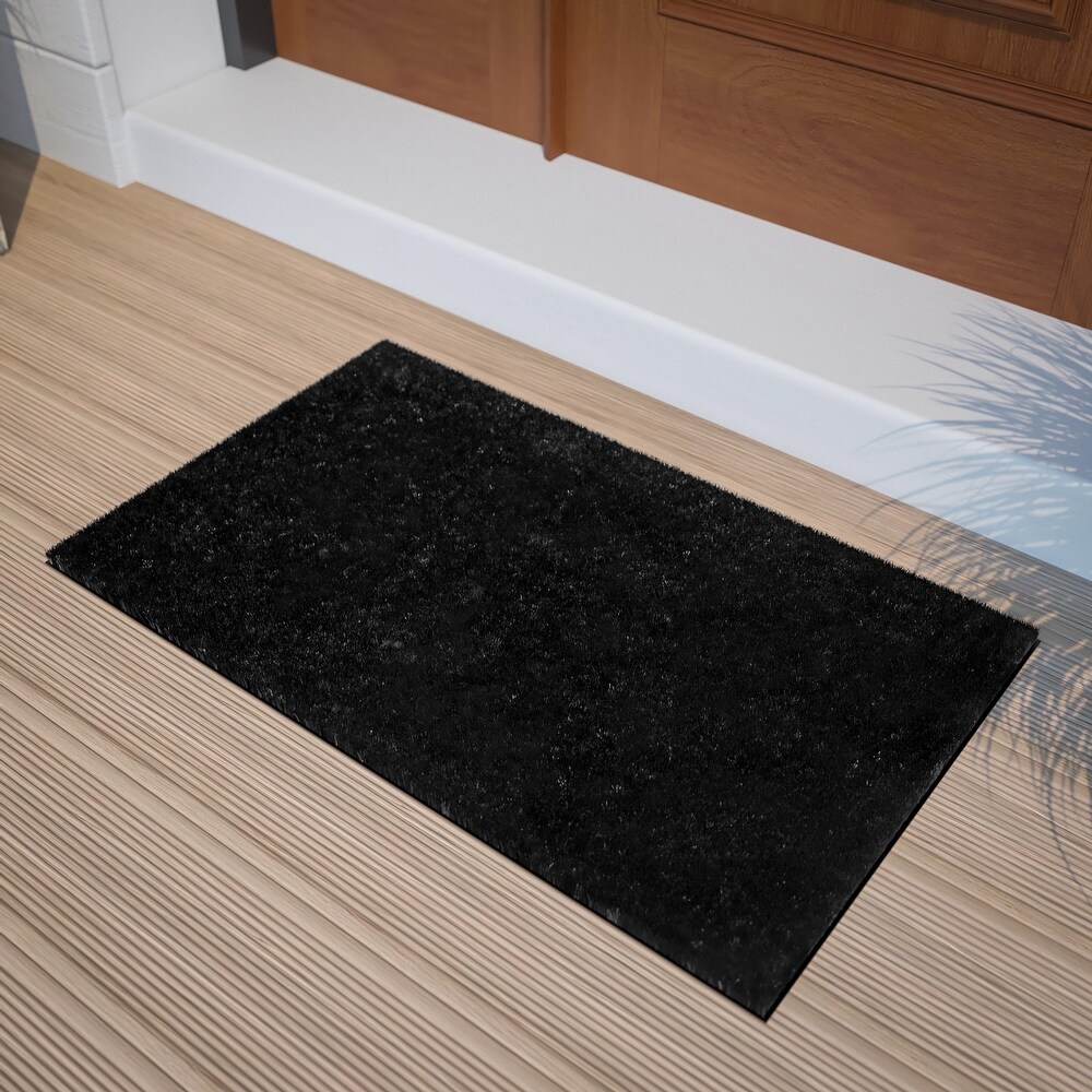 Indoor/Outdoor Solid Coir Entryway Doormat with Non Slip Backing