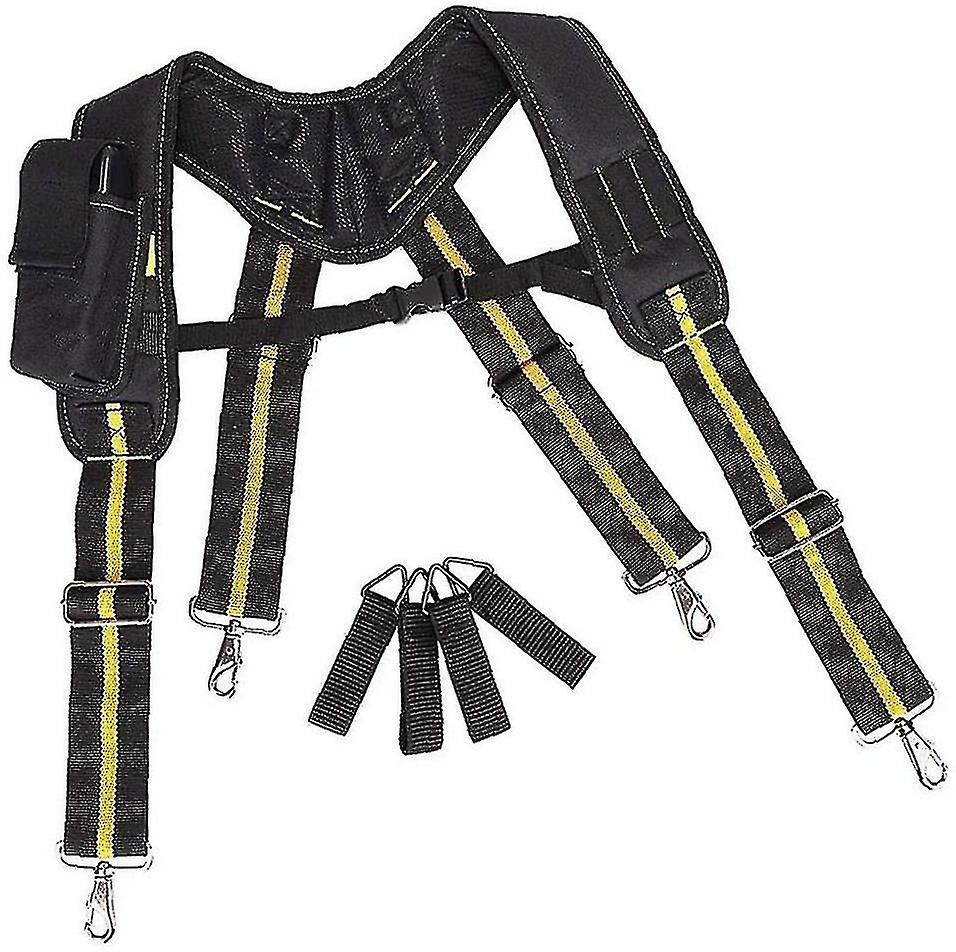 Tool Belt Suspenders Padded Heavy Duty Adjustable Strap With Pocket Clips For