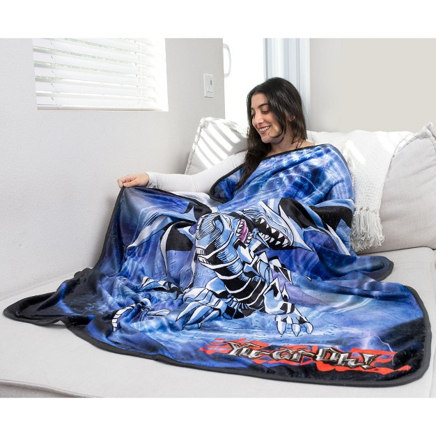 Surreal Entertainment Yu gi oh Blue eyes White Dragon Fleece Throw Blanket 45 X 60 Inches