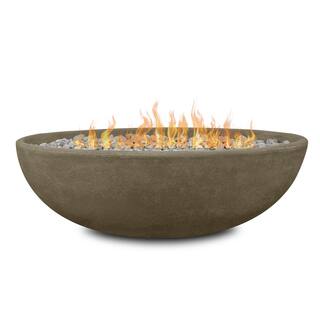 Real Flame Riverside 48 in. x 15 in. Oval MGO Propane Fire Pit in Glacier Gray 590LP-GLG