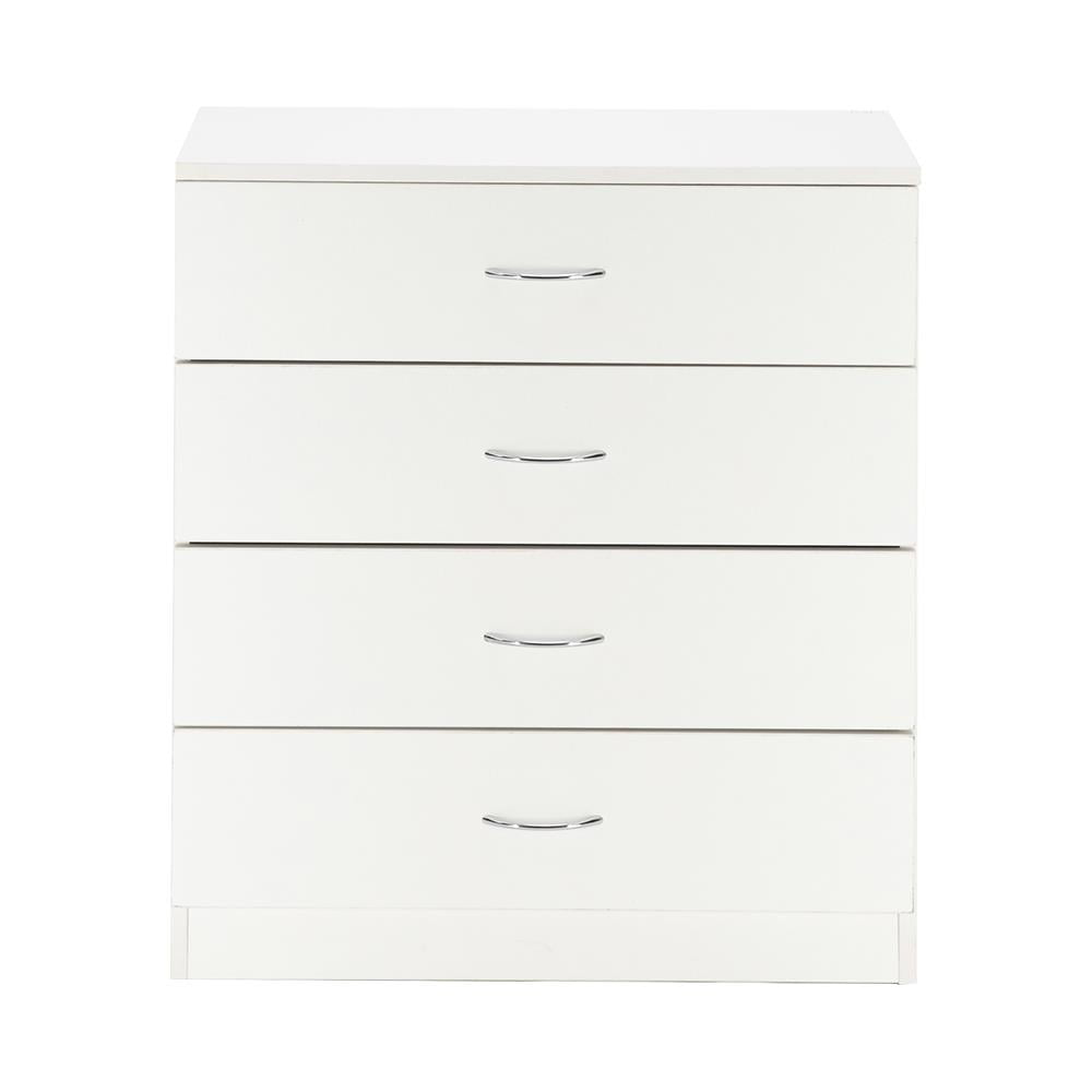 Winado MDF Wood Simple 4-Drawer Dresser White with Metal Handles