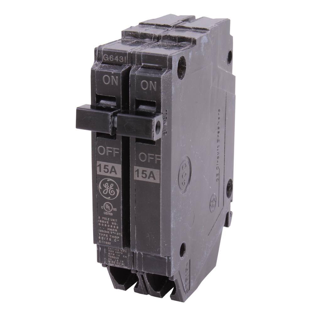 GE Q-Line 15 Amp 1 in. 2 Pole Circuit Breaker THQP215