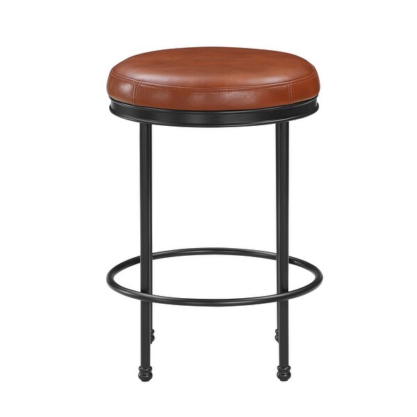 Marcelo Caramel Faux Leather and Metal Counter Stool by Greyson Living