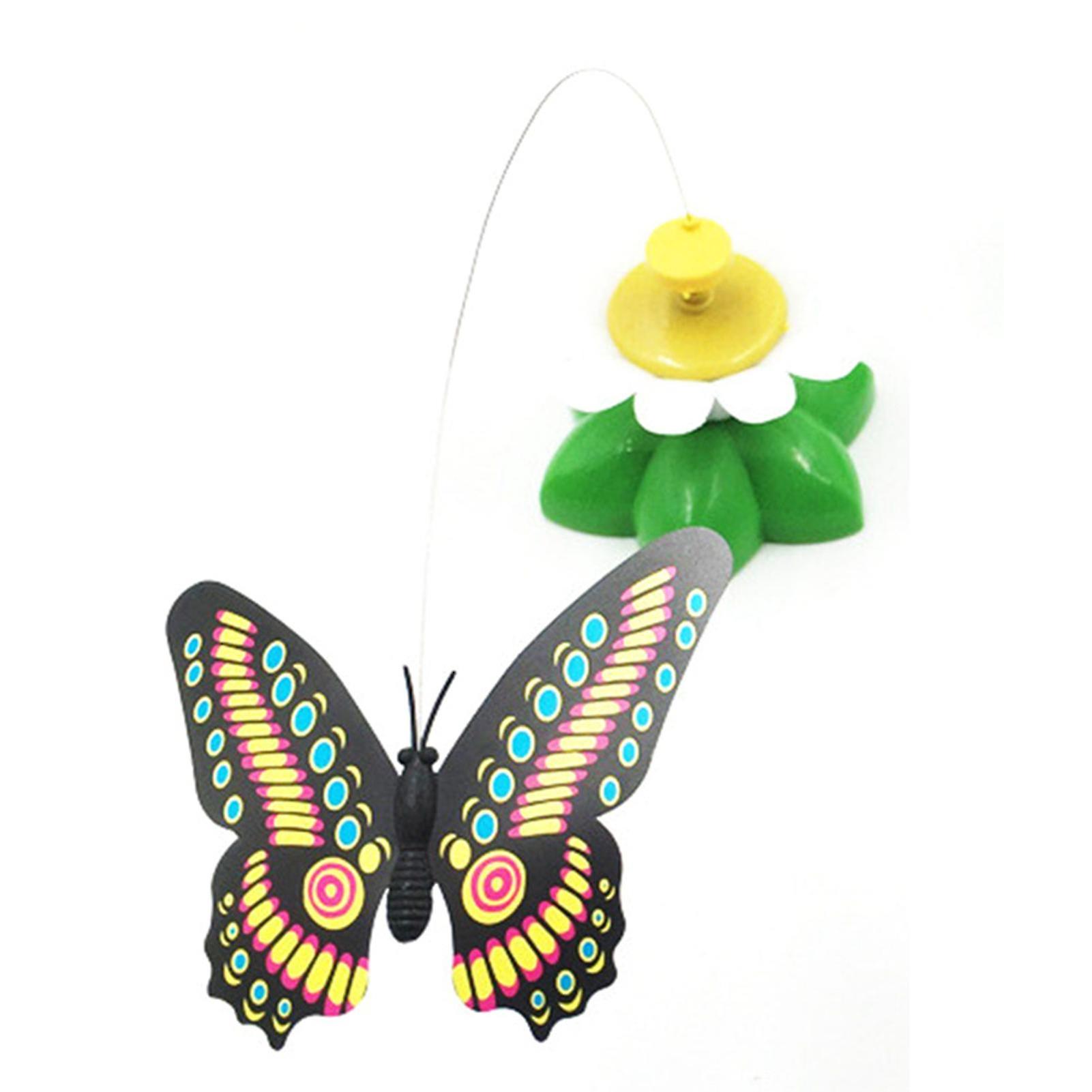 Cat Teaser Toy 360 Degree Rotating Butterfly Flower Shape Interactive Kitten Toy Cat Toy