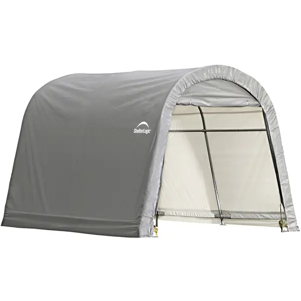 ShelterLogic 10'x10'x8' Gray Round Top Shed-in-a-Box