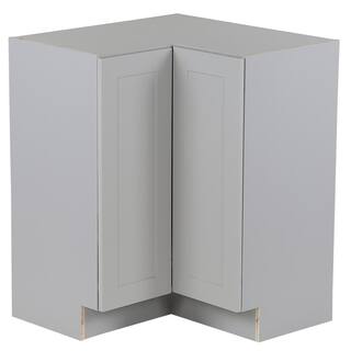 Hampton Bay Cambridge Gray Shaker Assembled Lazy Susan Corner Base Cabinet (28 in. W x 28 in. D x 35 in. H) CA2835C-KG