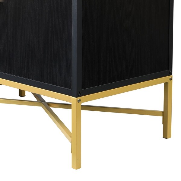 Distinctive Features of FourDoor Sideboard with Metal and CrossLeg Design，Suitable