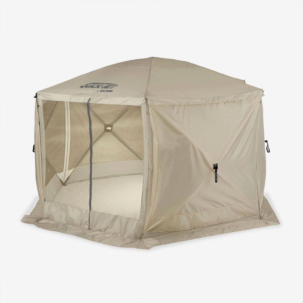 Clam Quick-Set 6 ft. x 6 ft. Traveler Portable Outdoor Camp Shelter Tent with 3 Wind Panels CLAM-TV-114243 + CLAM-WP-114245