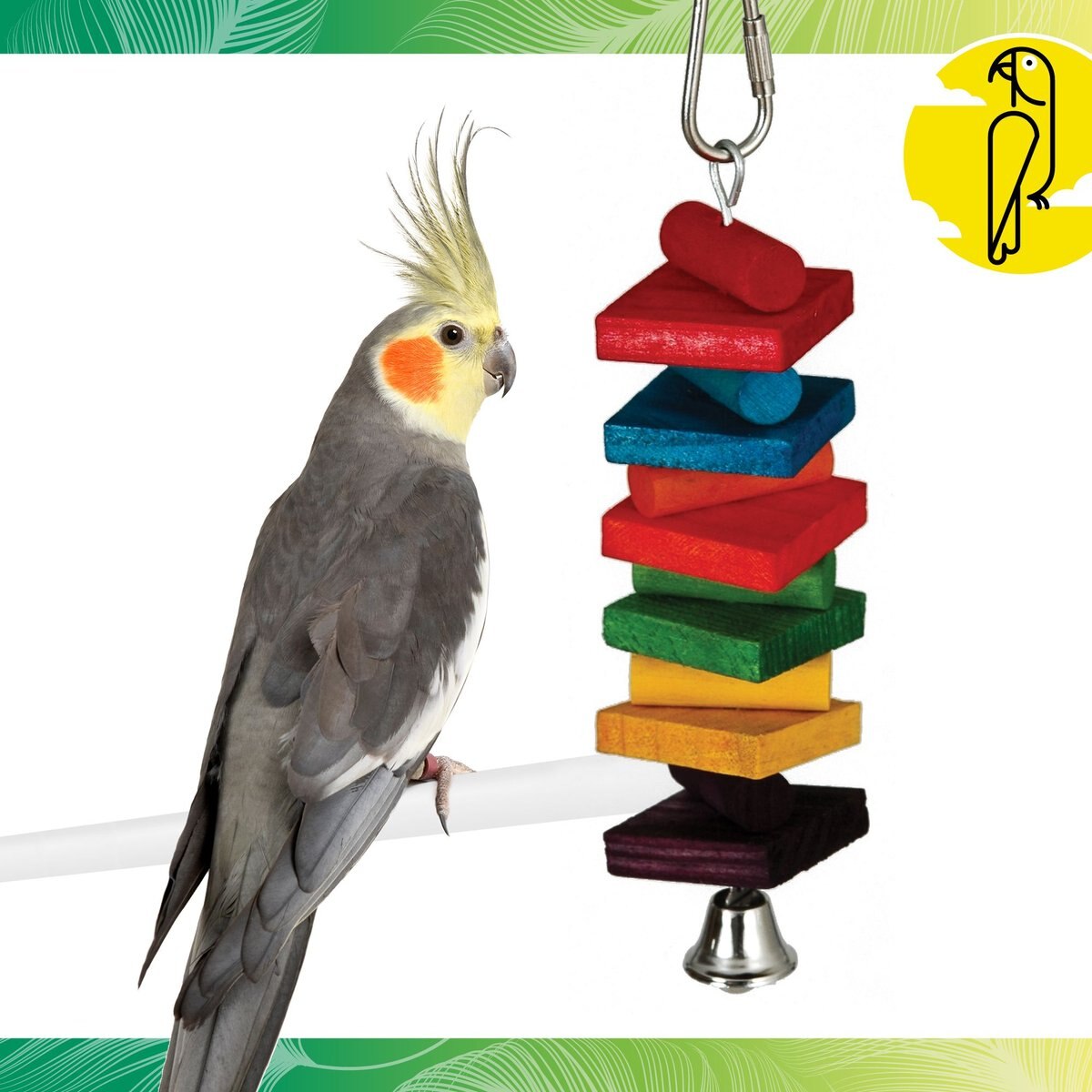 Caitec Featherland Paradise Rainbow Stack Bird Toy， Small