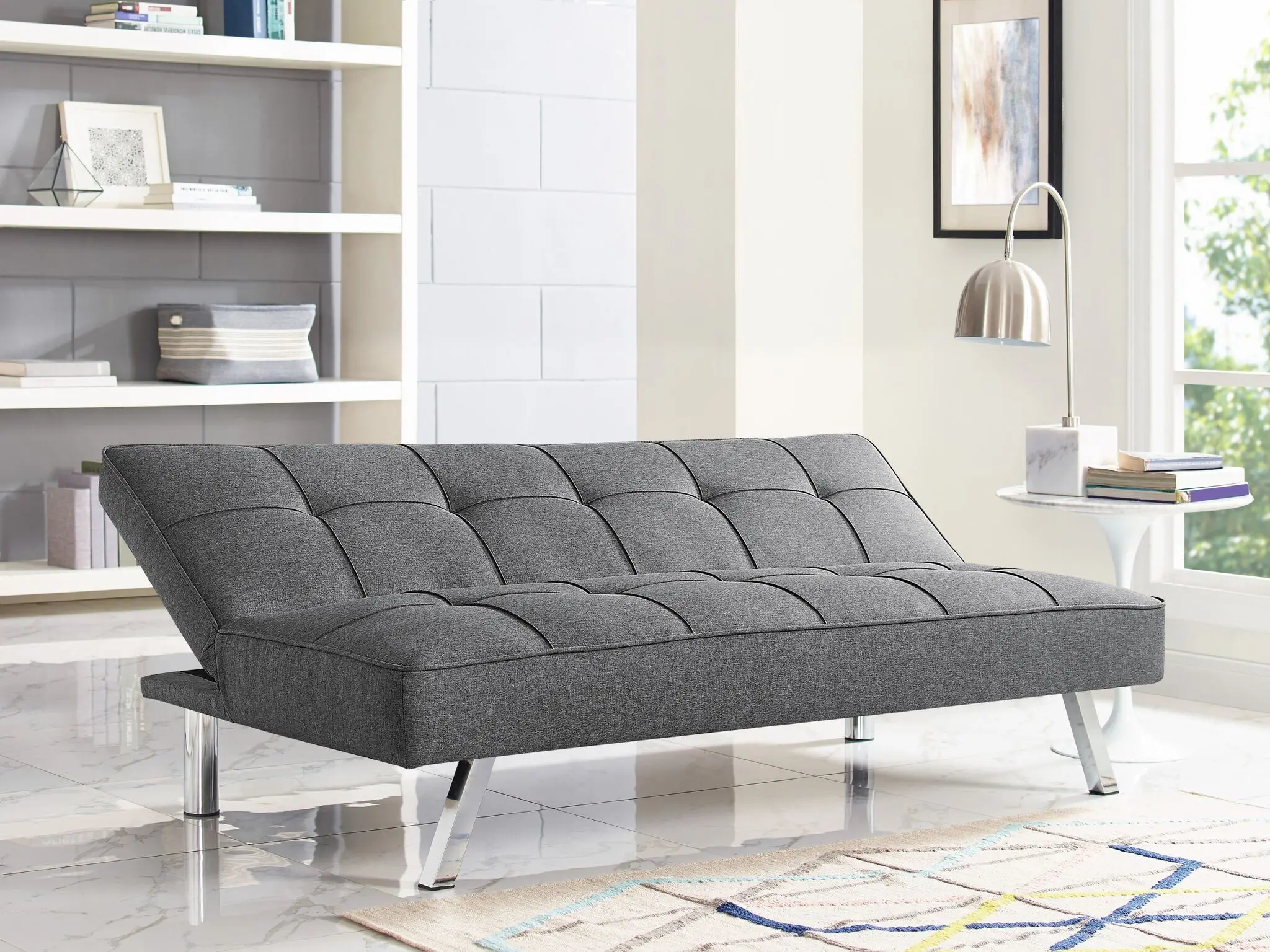 Carly Charcoal Gray Serta Convertible Sofa Bed