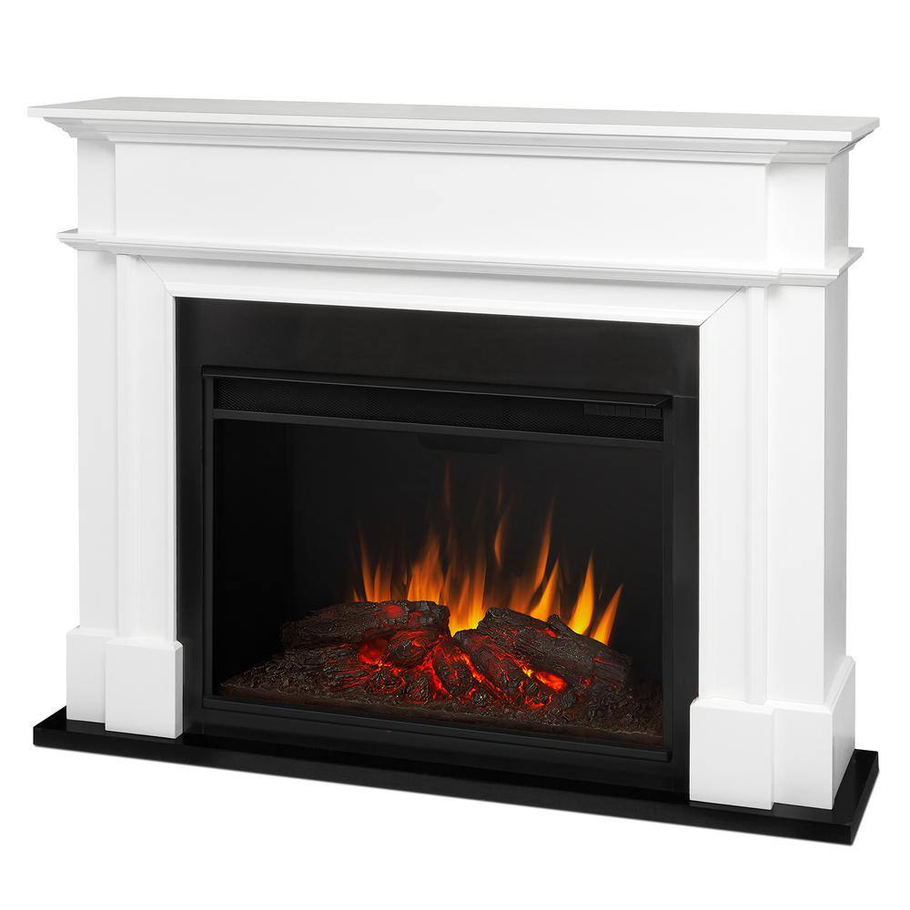 Real Flame Harlan Grand 55 in. Electric Fireplace in White 8060E-W