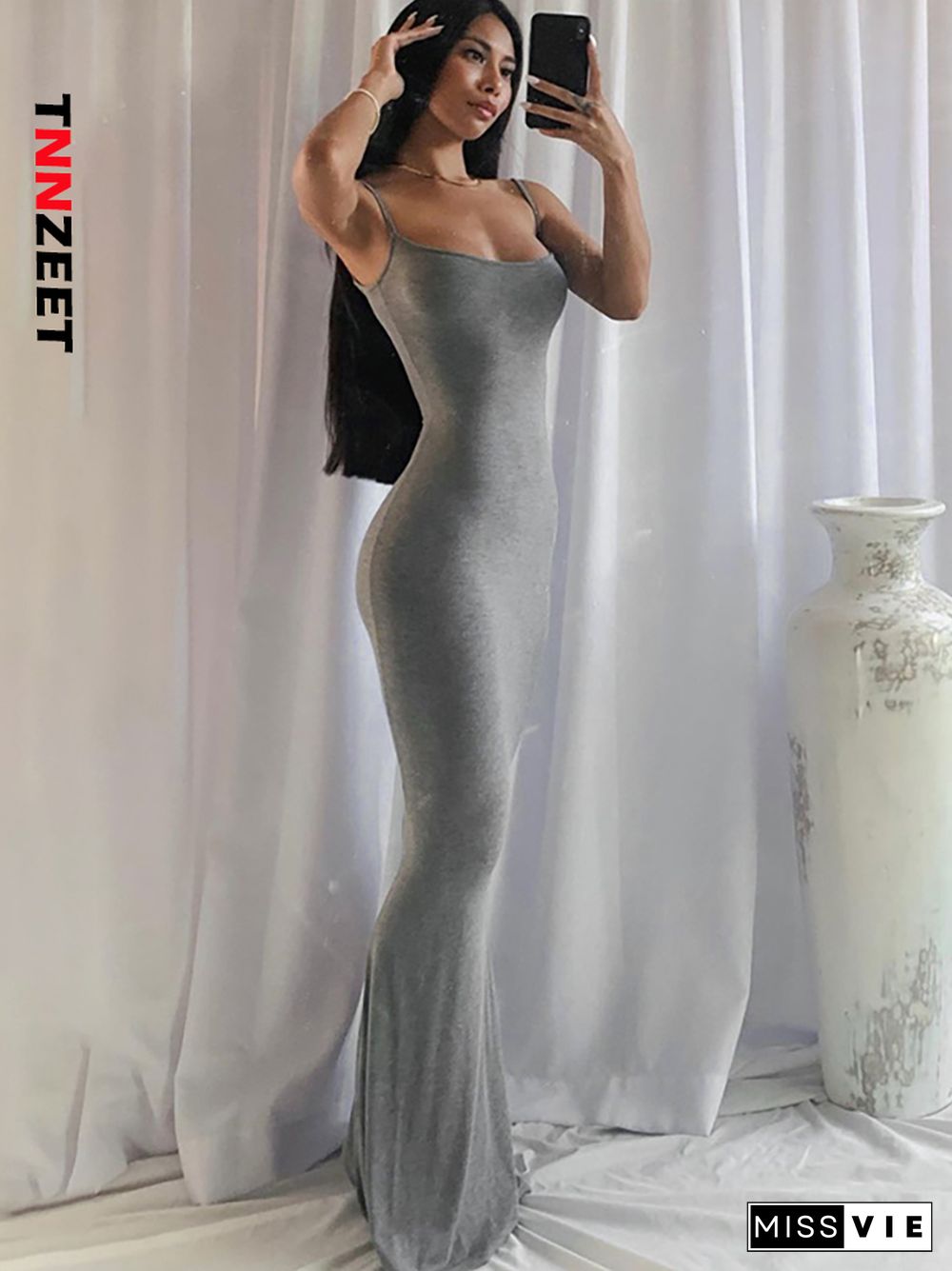 TNNZEET Strap Backless Long Maxi Dresses Party Club Vacation OutfitsFor Women Sexy Casual Holiday Summer Dress Wholesale