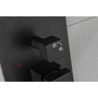 Lukvuzo High Pressure 12 in. Shower Head Brass Wall Bar Shower Kit with 12 in. x 20 in. Shower Niche in Matte Black HDSA11FS019