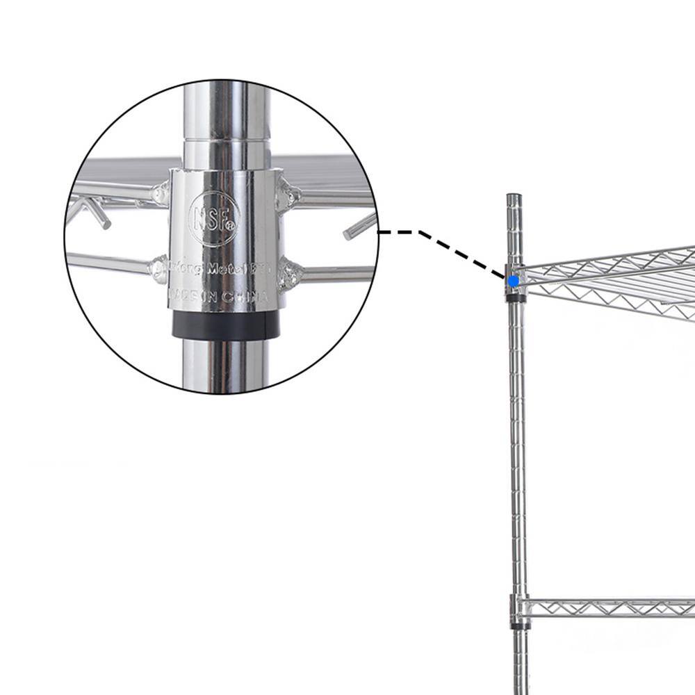 Tunearary Outdoor/Indoor Chrome Metal Plant Stand Shelves with Wheels (5-Tier) H1550ZP65926