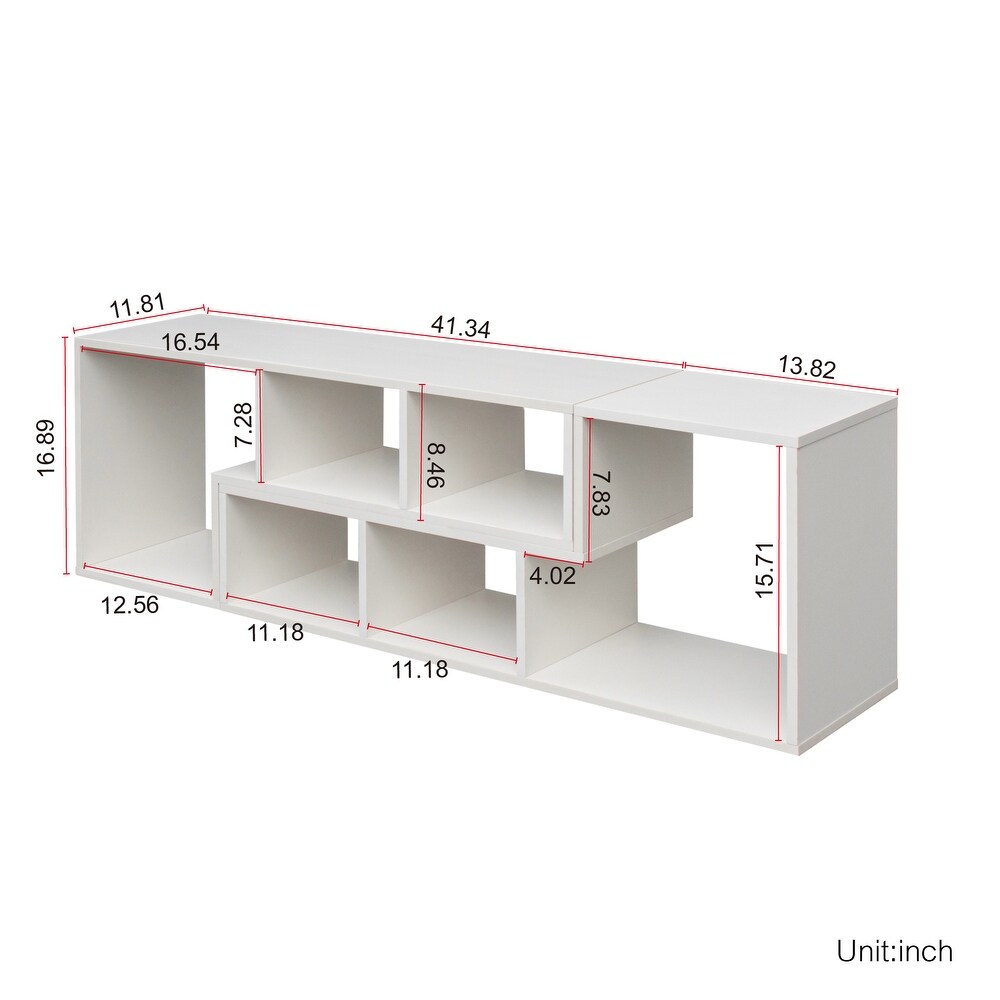 Double L Shaped TV Stand Entertainment Center Display Shelf