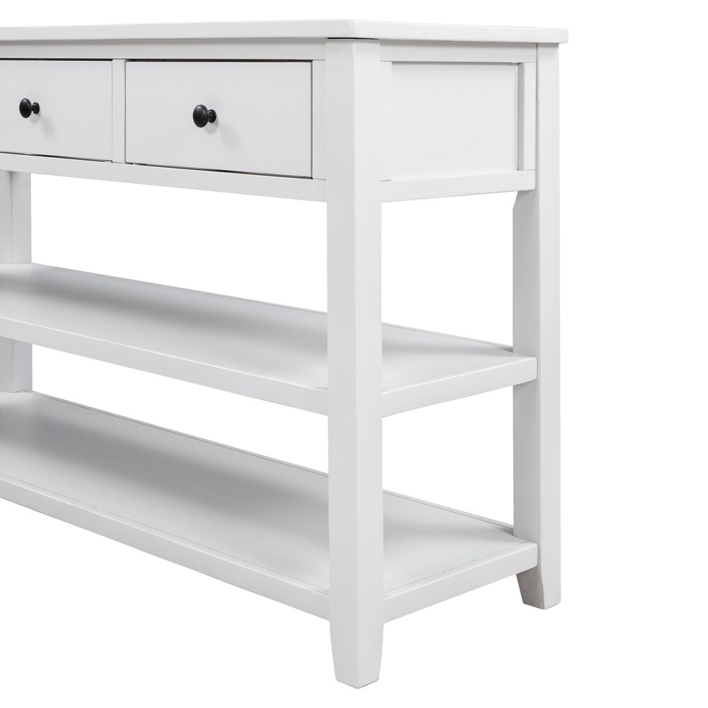 Console Table with Two Open Shelves