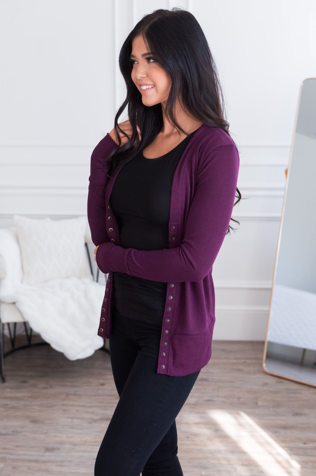 Free Soul Modest Button Cardigan