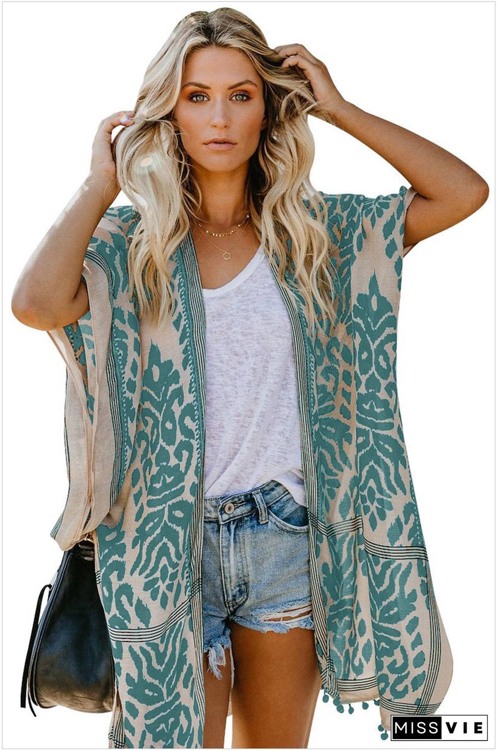 Fashion Kimono Tassel Beach Cover Up