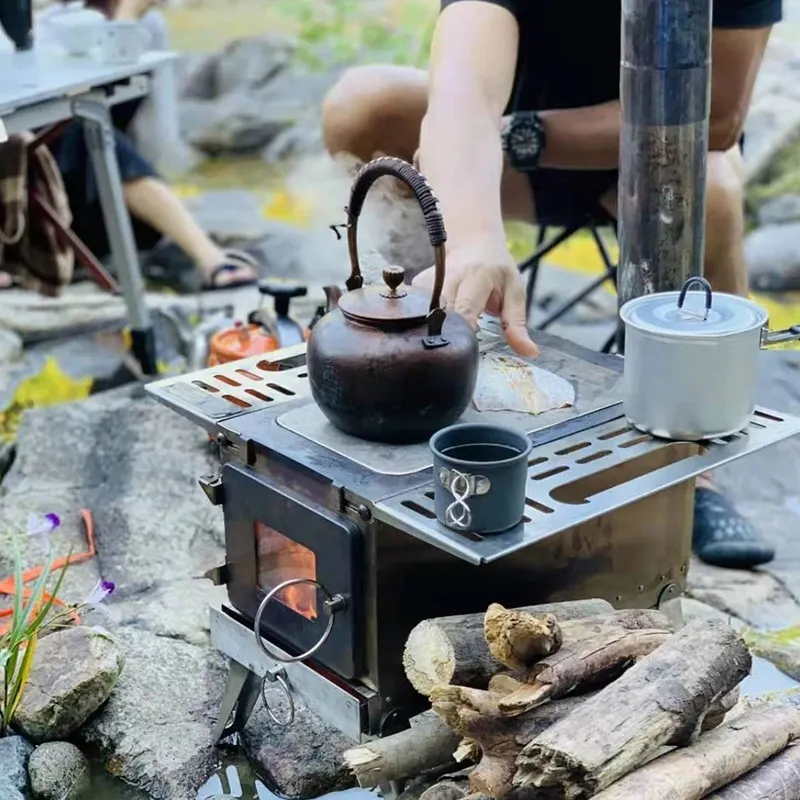 outdoor camping heating cooking smokeless wood burning stove for tent