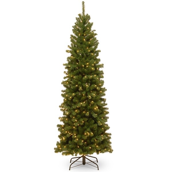 National Tree Company 6.5 ft. North Valley Spruce Pencil Slim Tree with Clear Lights