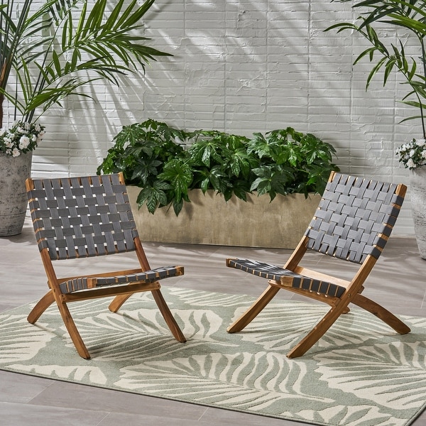 Huntsville Outdoor Acacia Wood Foldable Chairs (Set of 2) by Christopher Knight Home