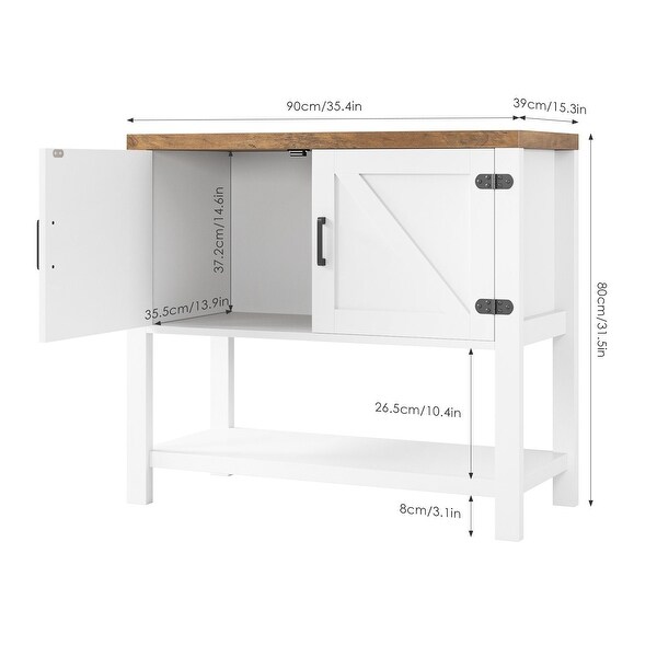 White Entryway Table with Storage Shelf