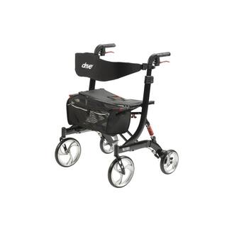 Drive Nitro Euro Style 4-Wheel Heavy Duty Rollator Rolling Walker in Black 10266HD-BK