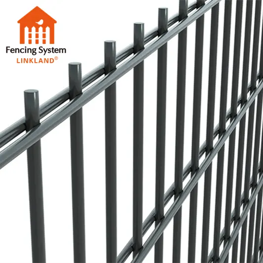 factory supply galvanized and pvc coated double horizontal wire mesh fence 868/656 fence panels