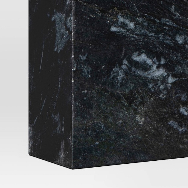 2pc Marble Bookends Black