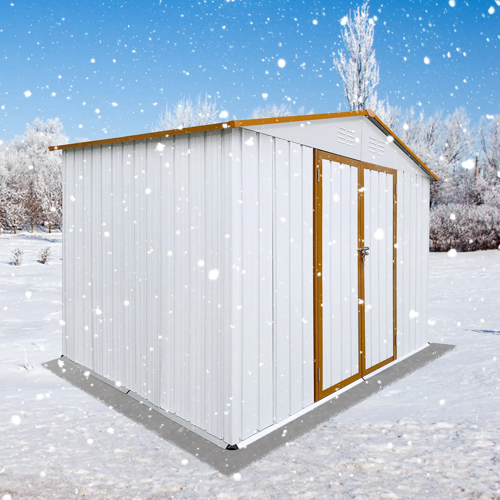 8*6 White Yellow High Quality Temporary Container House Garden Storage Shed Outdoor