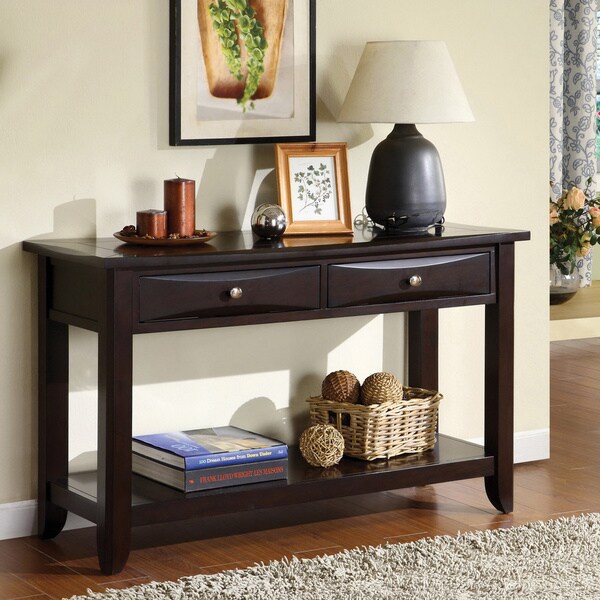 Furniture of America Bolt 48-in. Traditional 1-shelf Espresso Sofa Table