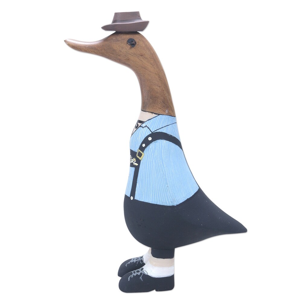 Novica Handmade Mister Duck In The Alps Wood Sculpture