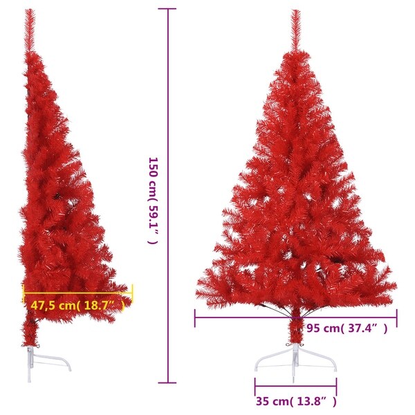 vidaXL Christmas Tree Decoration Artificial HalfCircle Tree with Stand PVC